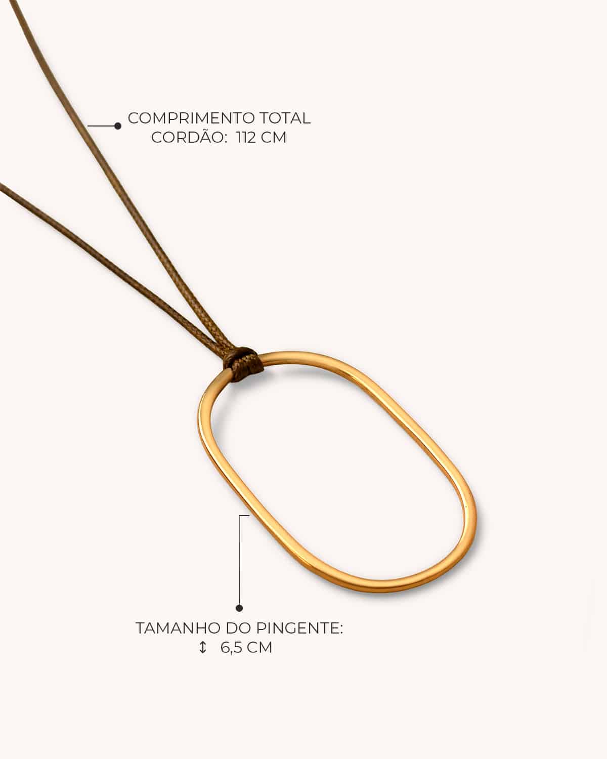 Colar Elipse Cordão - Ouro Vintage 18K - Image 3