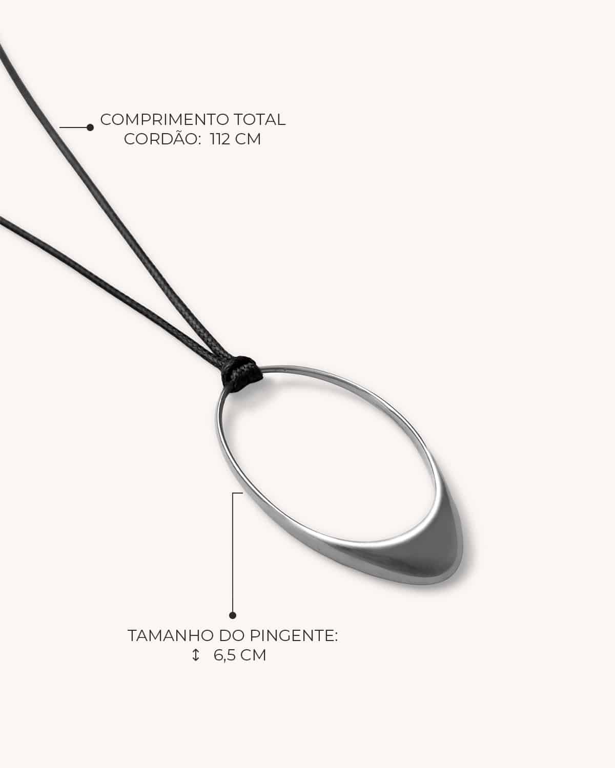 Colar Arco Cordão - Prata Vintage - Image 3