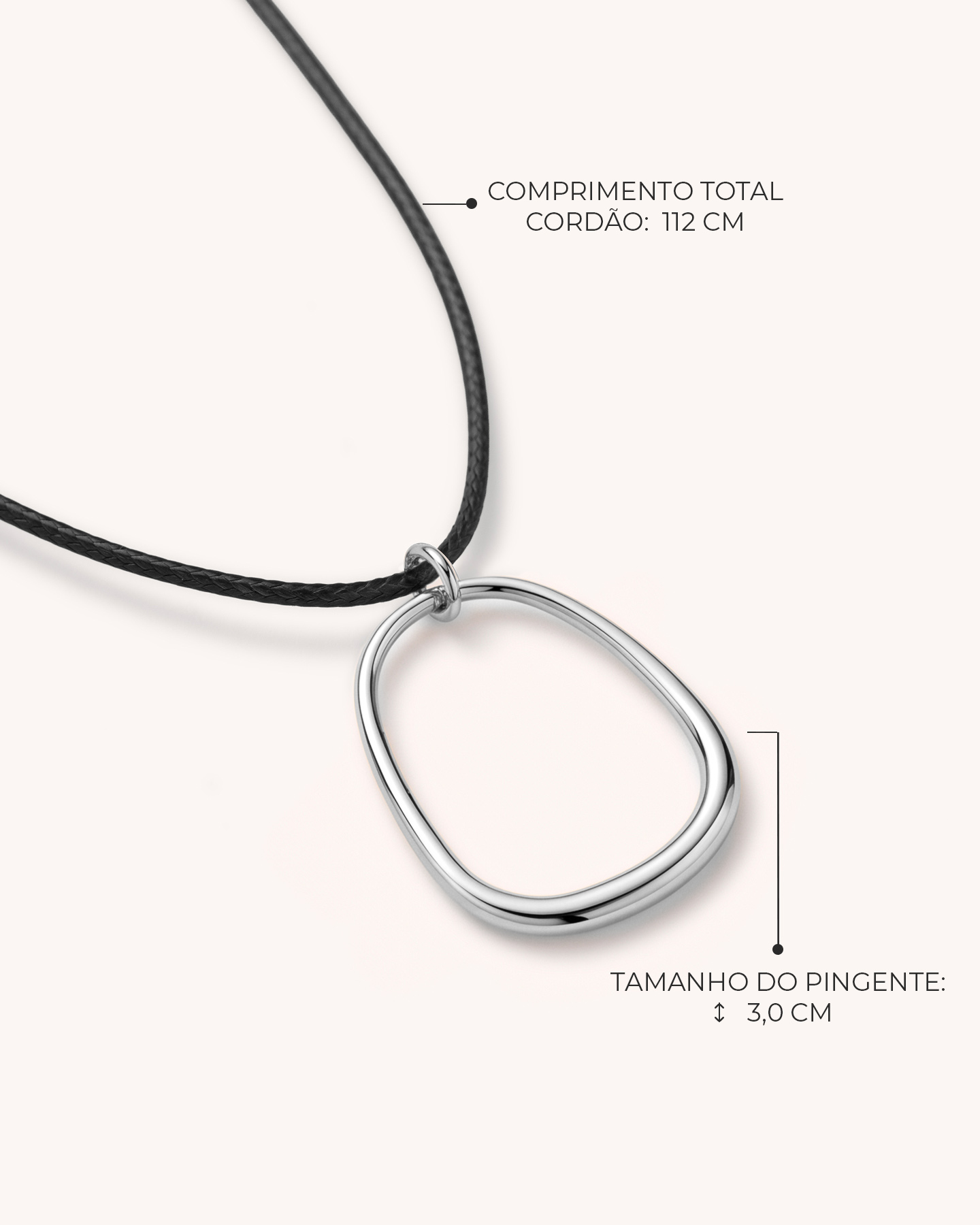 Colar Mini Trapézio Cordão - Prata - Image 3