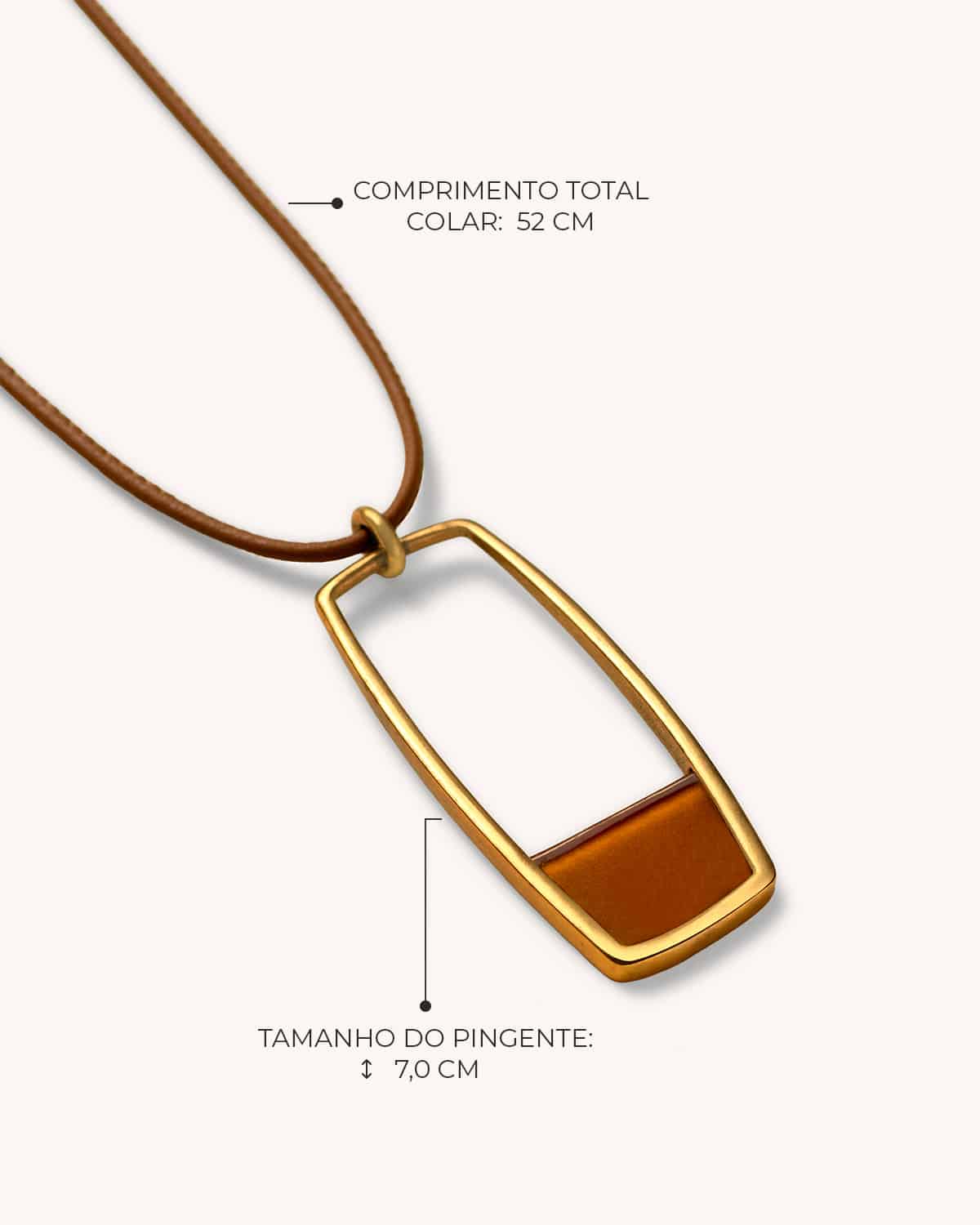 Colar Prisma Marrom Claro - Ouro Vintage 18K - Image 3