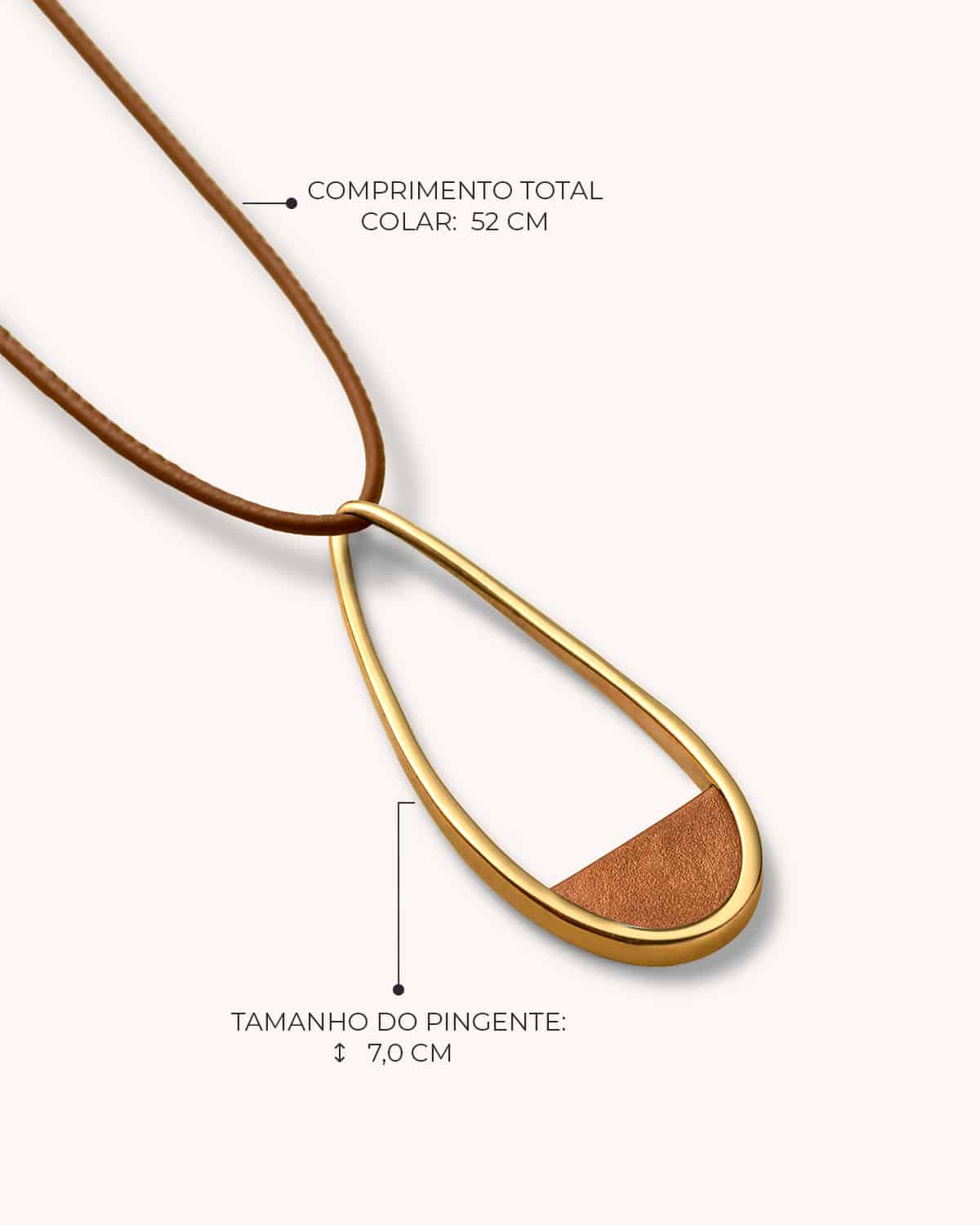 Colar Gota Bronze - Ouro Vintage 18K - Image 3