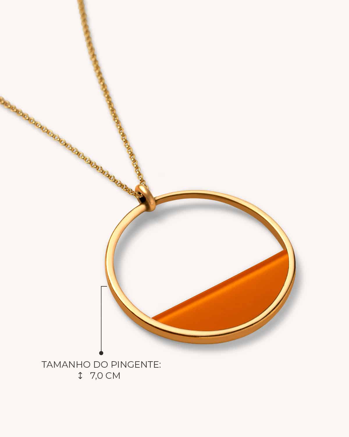 Colar Aro Laranja Corrente - Ouro Vintage 18K - Image 3