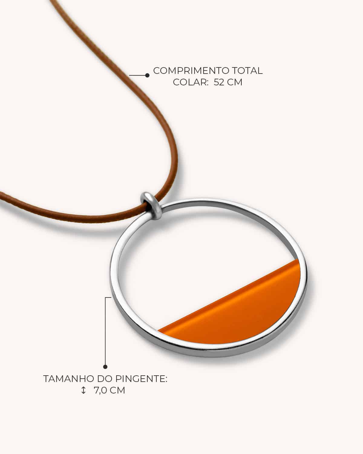 Colar Aro Laranja - Prata Vintage - Image 3