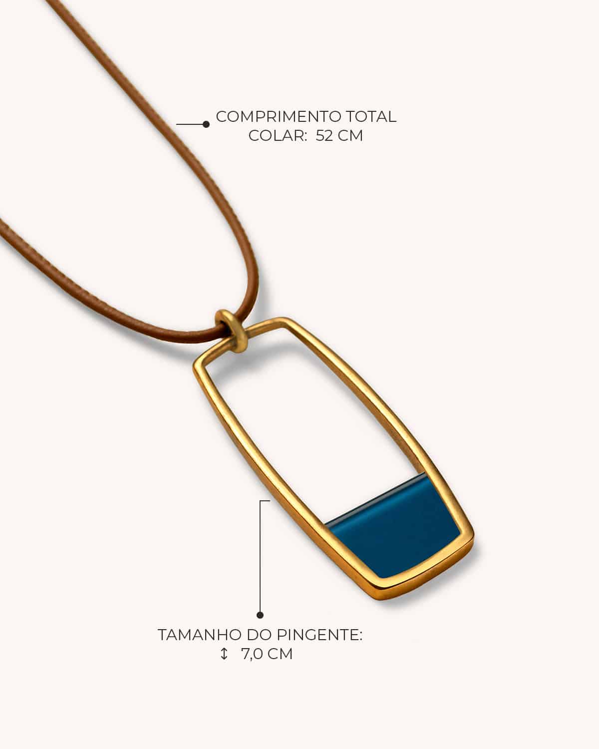 Colar Prisma Azul - Ouro Vintage 18K - Image 3