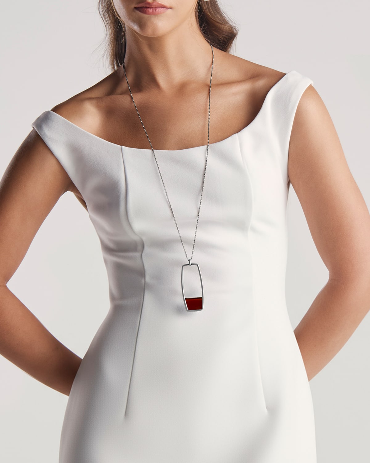 Colar Prisma Marrom Corrente - Prata Vintage - Image 2