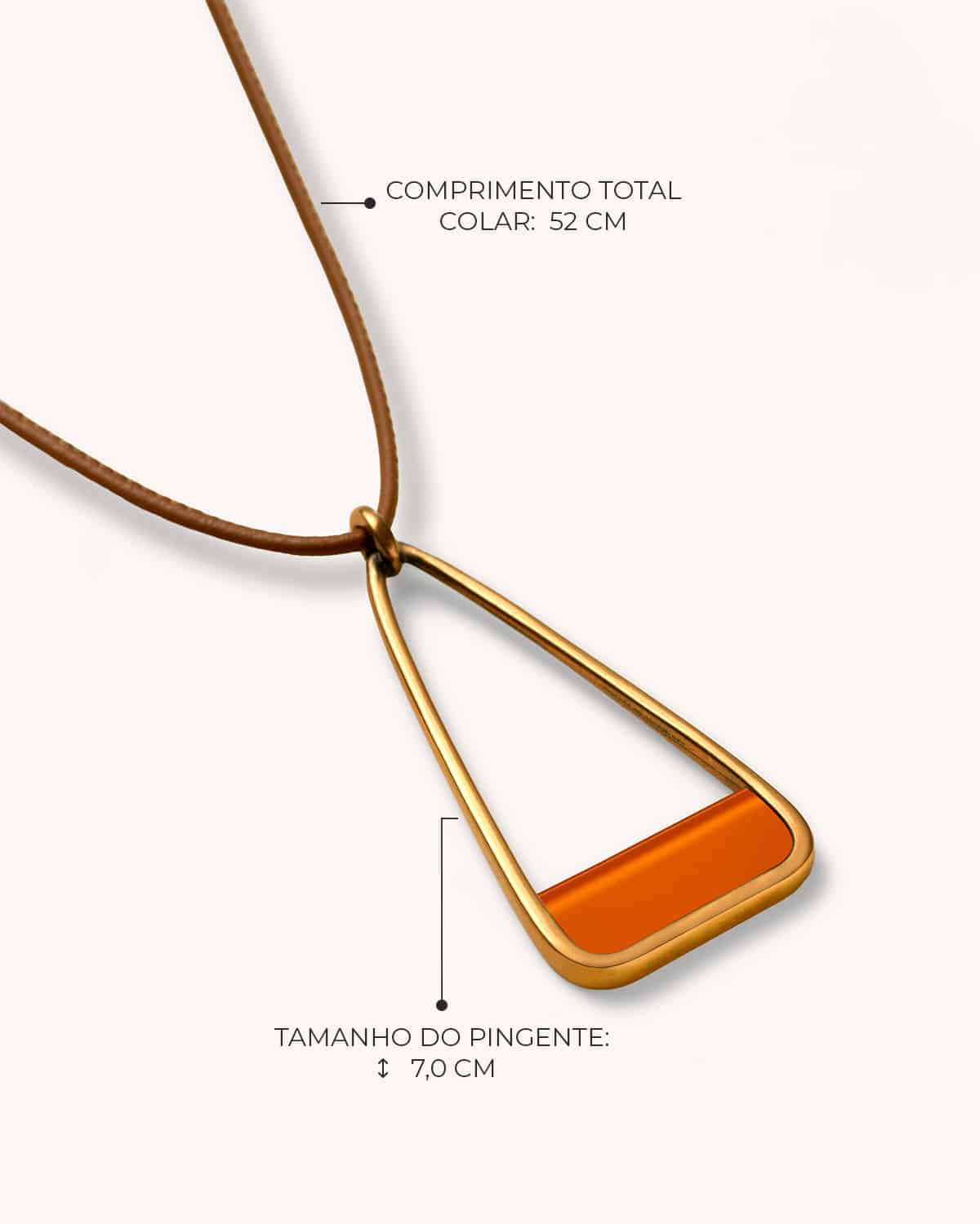 Colar Delta Laranja - Ouro Vintage 18K - Image 3