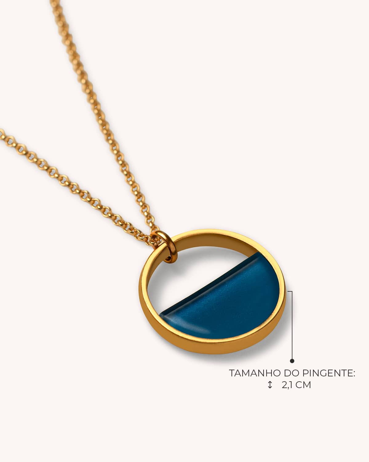 Colar Mini Aro Azul - Ouro Vintage 18K - Image 3