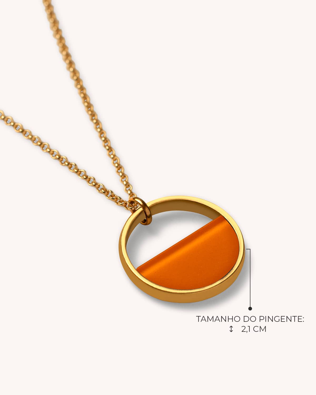 Colar Mini Aro Laranja - Ouro Vintage 18K - Image 3