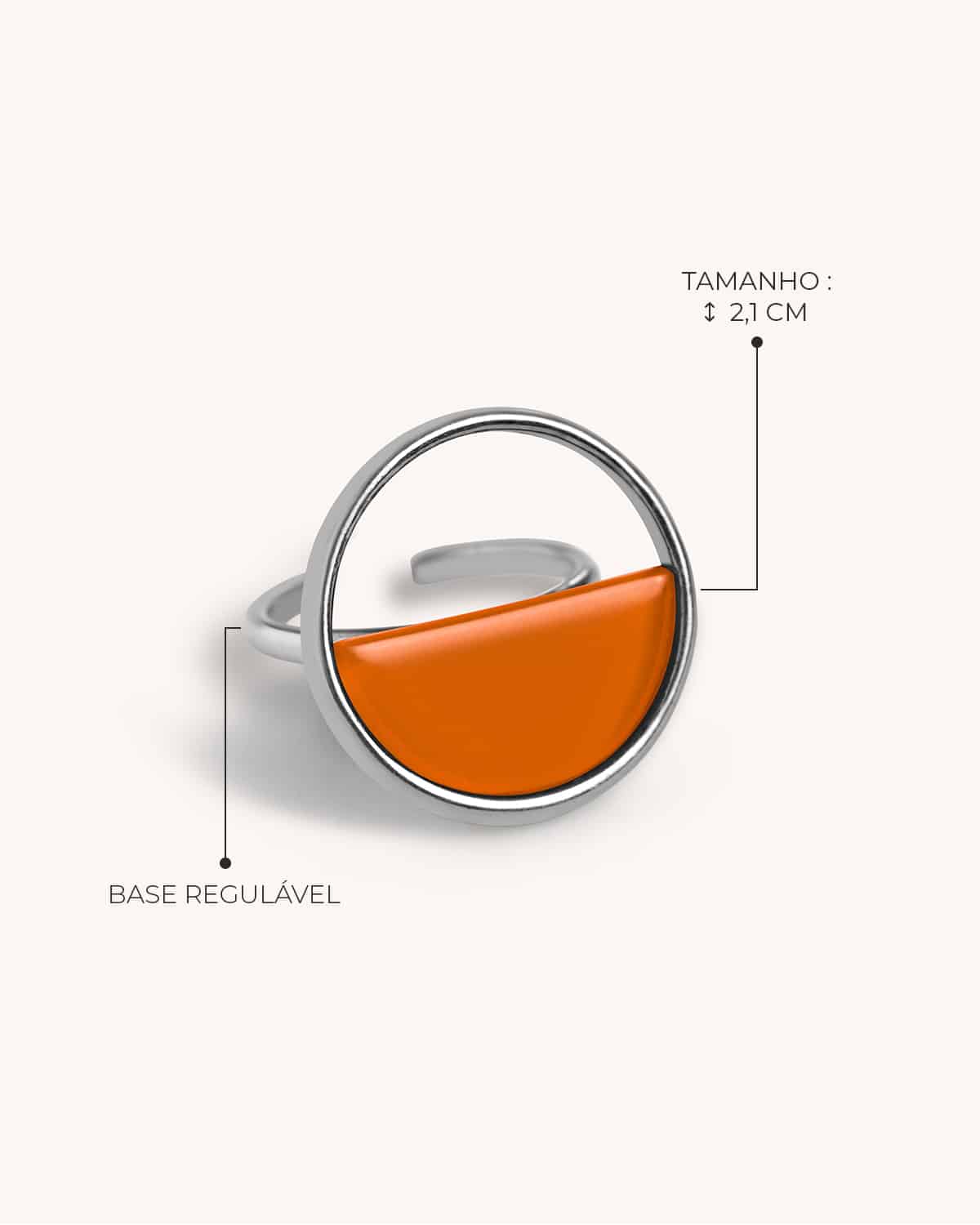 Anel Aro Laranja - Prata Vintage - Image 2