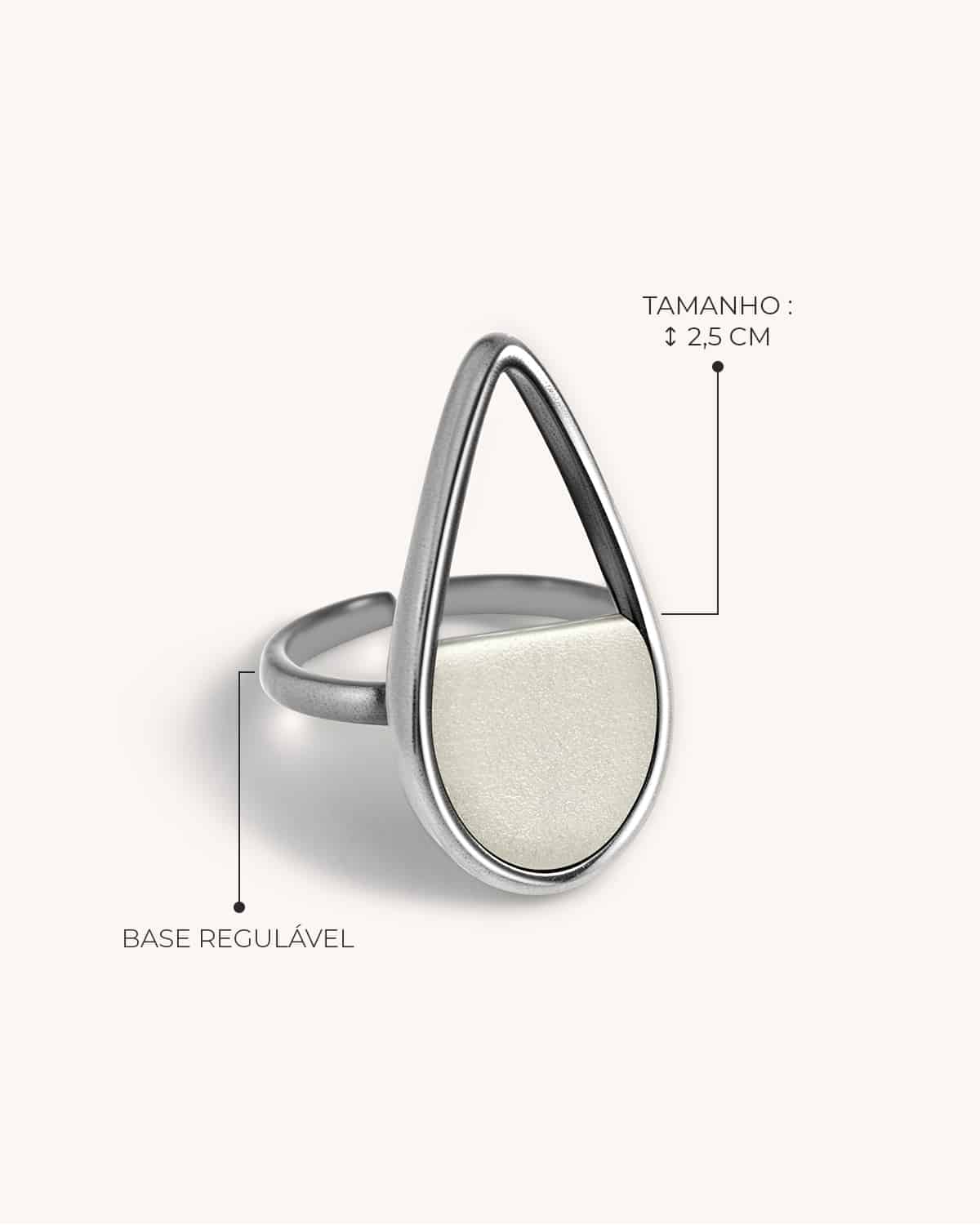 Anel Gota Pérola - Prata Vintage - Image 3