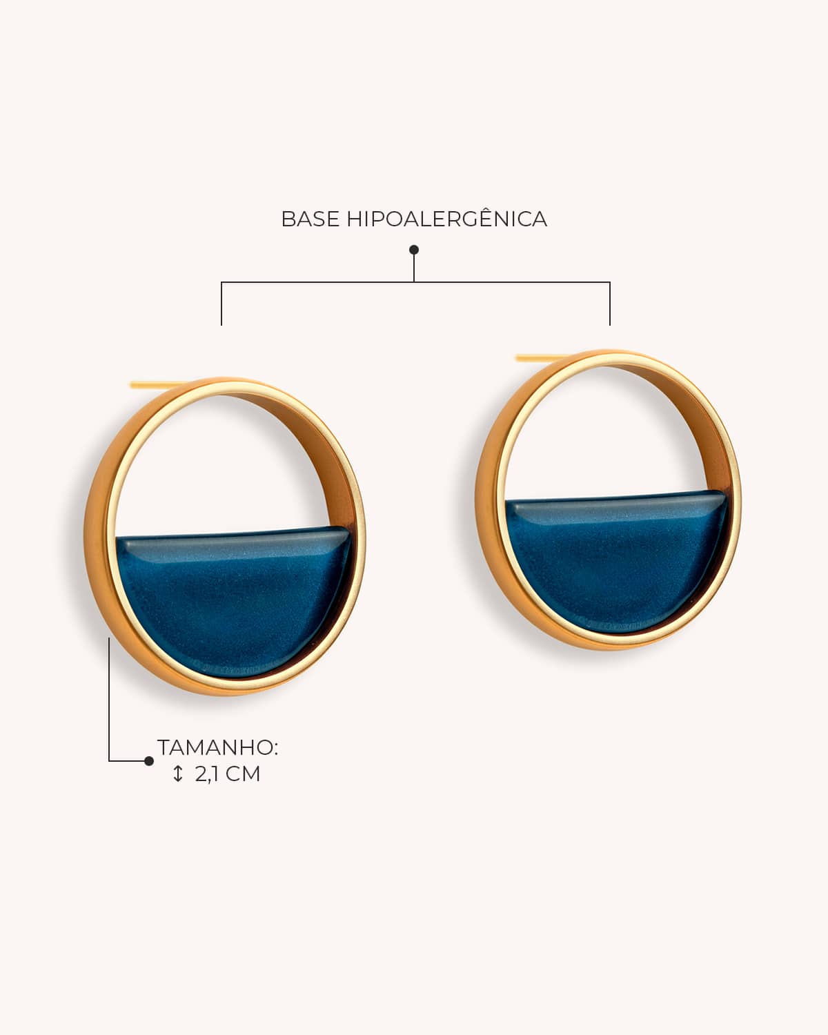 Brinco Aro Azul - Ouro Vintage 18K - Image 4