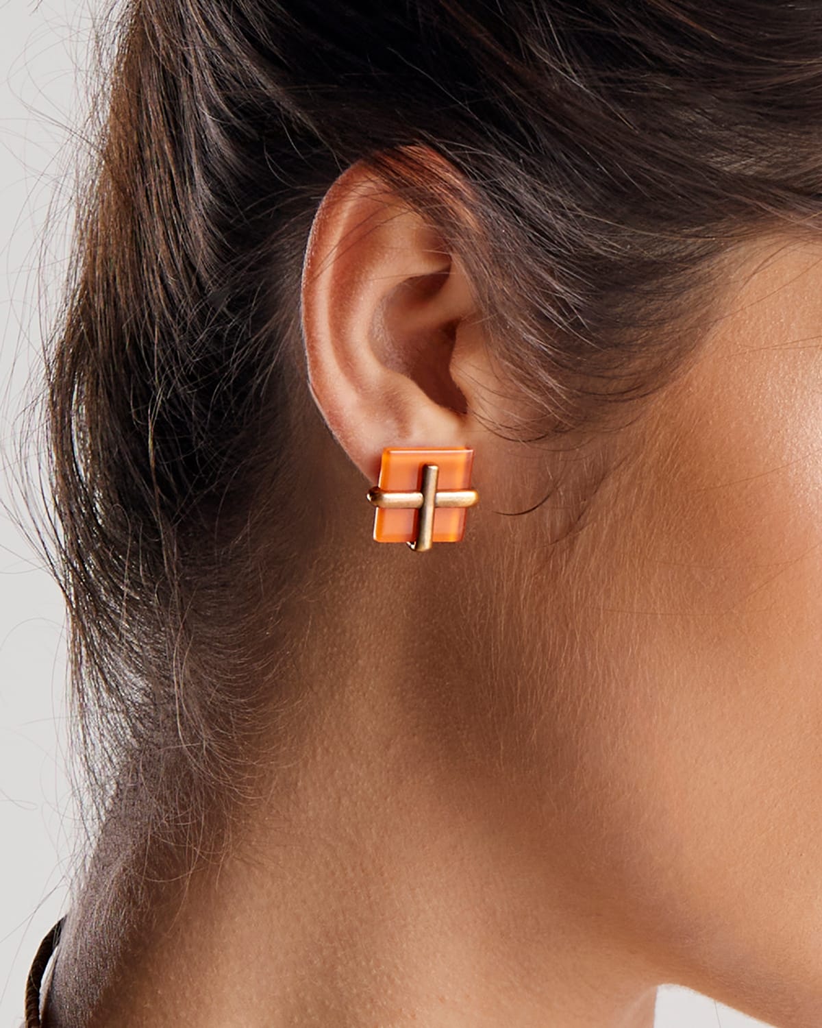 Brinco Cruz Laranja - Ouro Vintage 18K - Image 2