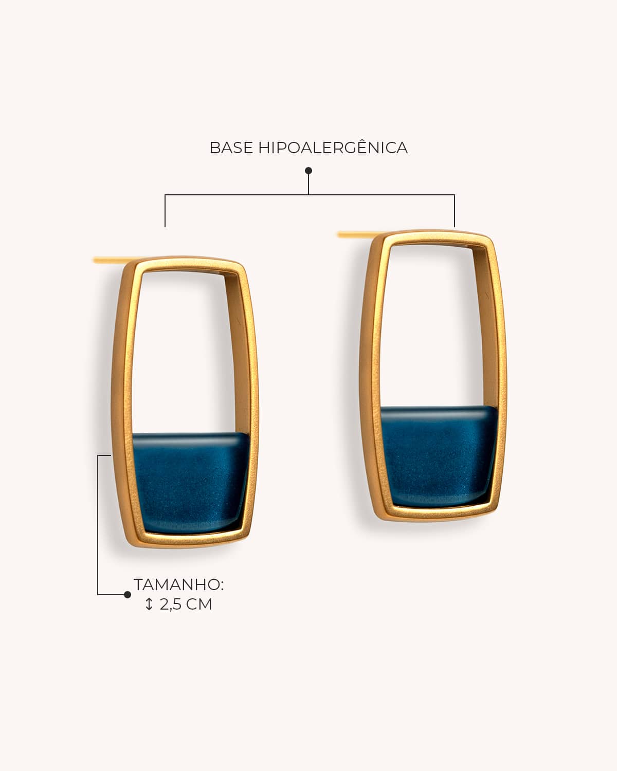 Brinco Prisma Azul - Ouro Vintage 18K - Image 4