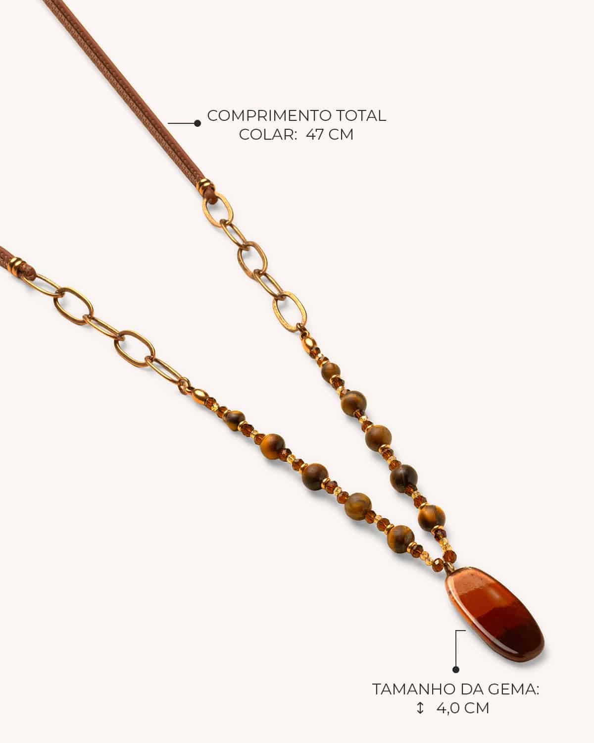 Colar Remo Olho de Tigre - Ouro Vintage 18K - Image 5