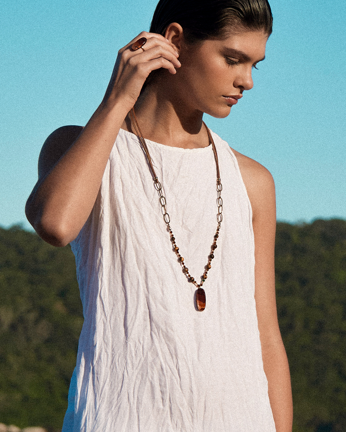 Colar Remo Olho de Tigre - Ouro Vintage 18K - Image 2