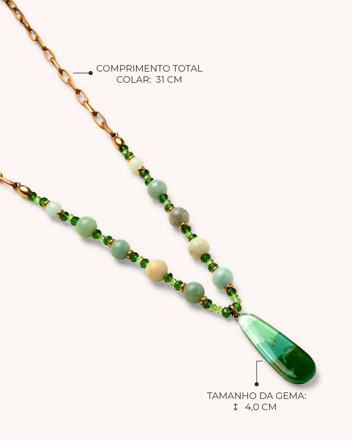 Colar Leme Amazonita - Ouro Vintage 18K - Image 2