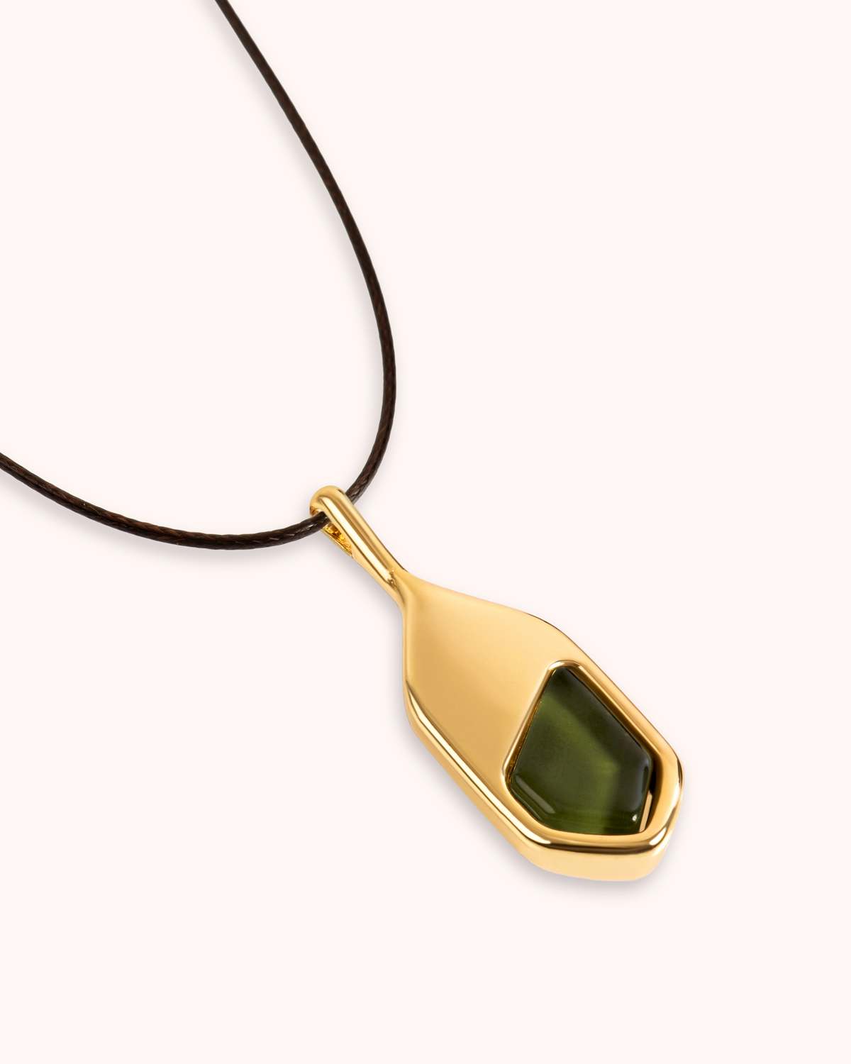 Colar Gaia Verde Cordão - Banho Ouro 18K