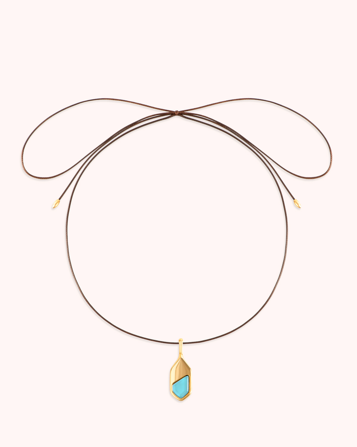 Colar Gaia Azul Turquesa Cordão - Banho Ouro 18K - Image 4