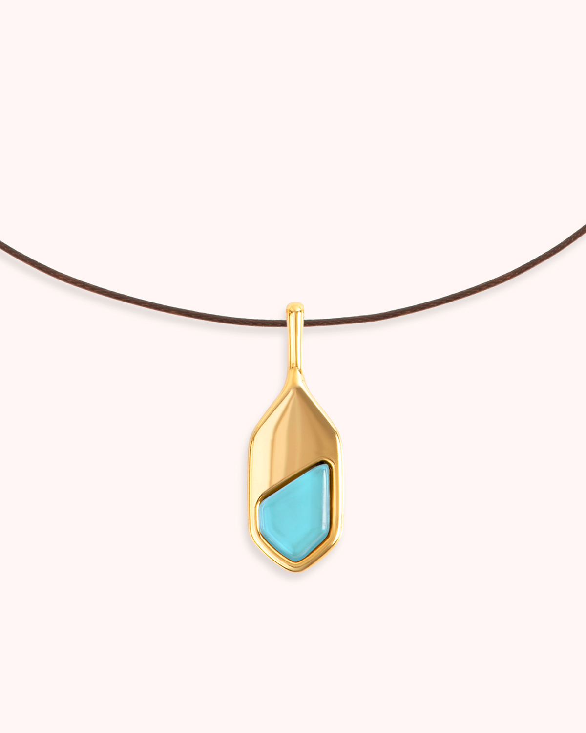 Colar Gaia Azul Turquesa Cordão - Banho Ouro 18K - Image 5
