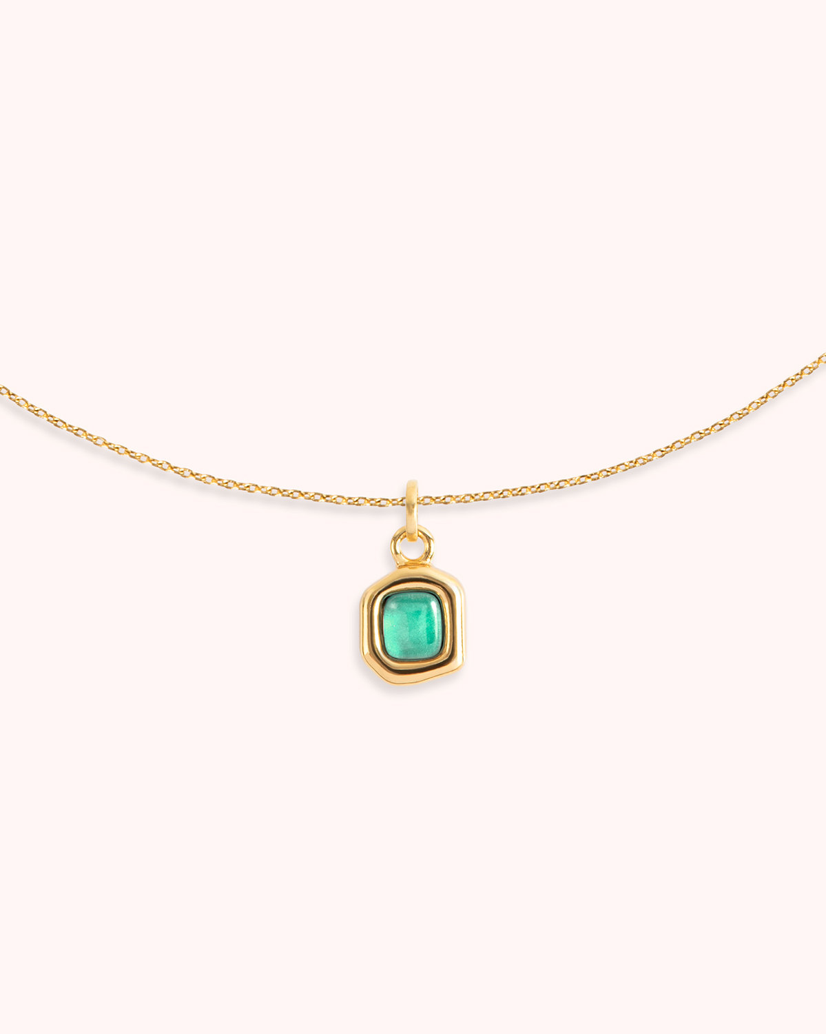 Colar Seixo Verde Água - Banho Ouro 18K - Image 6