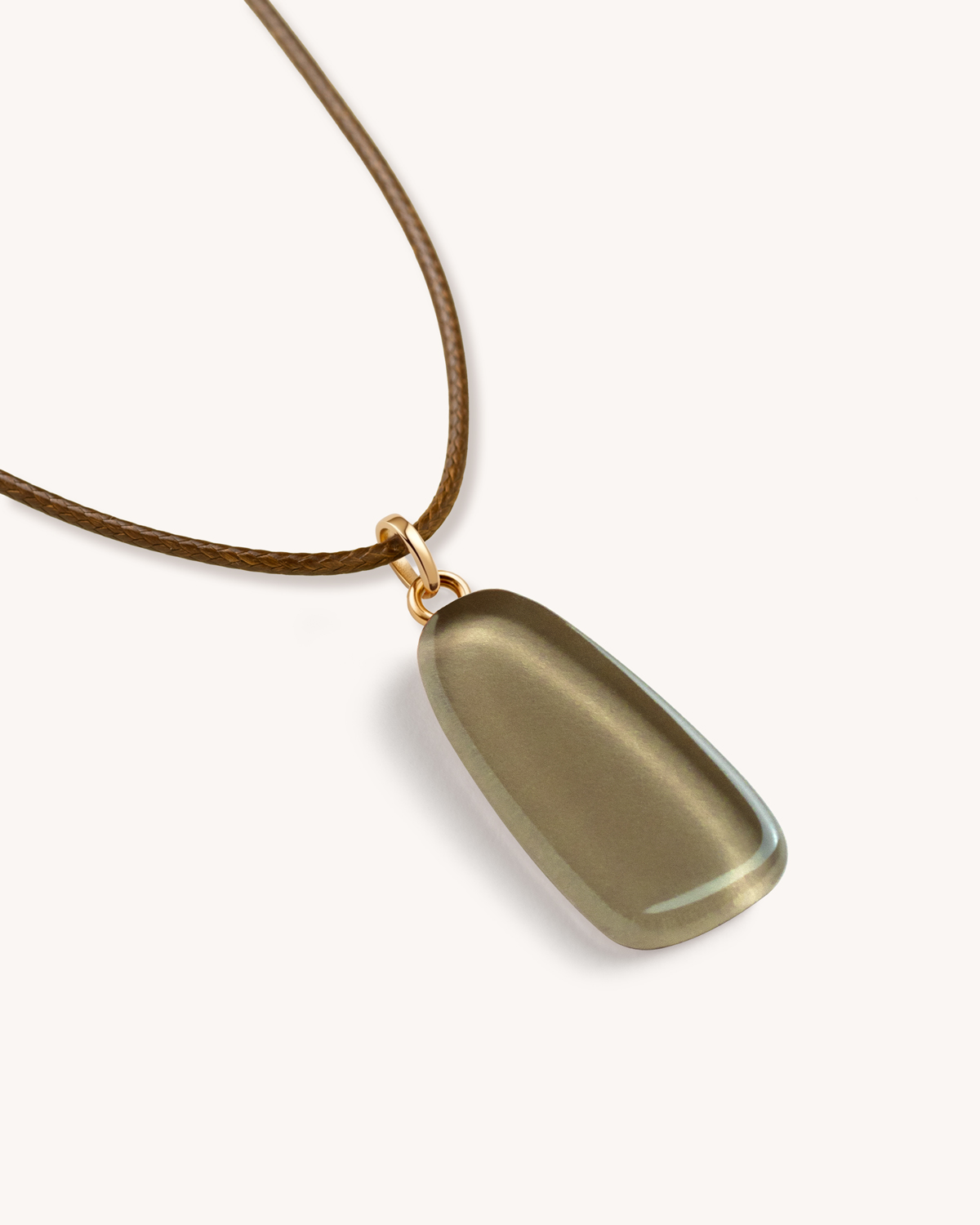 Colar Tulipa Verde Militar Cordão - Banho Ouro 18K