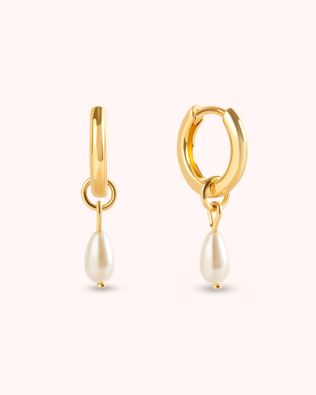 Argola Pérola Mini - Banho Ouro 18K