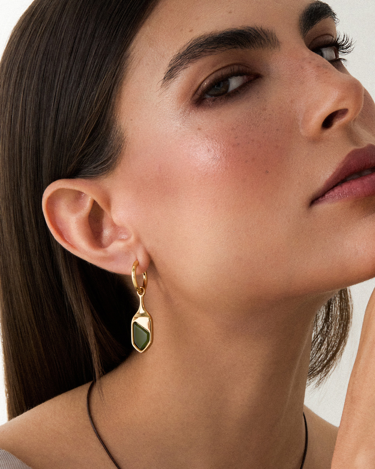 Argola Gaia Verde - Banho Ouro 18K - Image 2