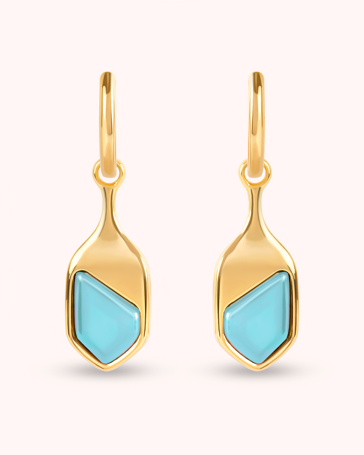 Argola Gaia Azul Turquesa - Banho Ouro 18K - Image 5