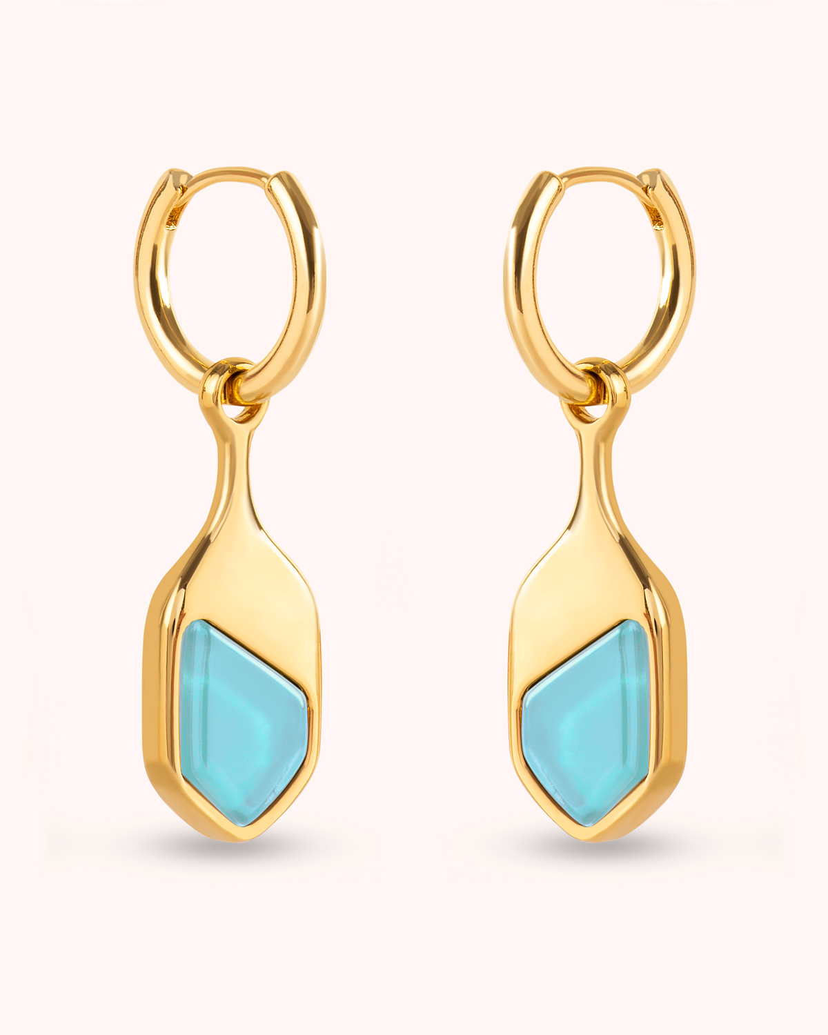 Argola Gaia Azul Turquesa - Banho Ouro 18K - Image 6