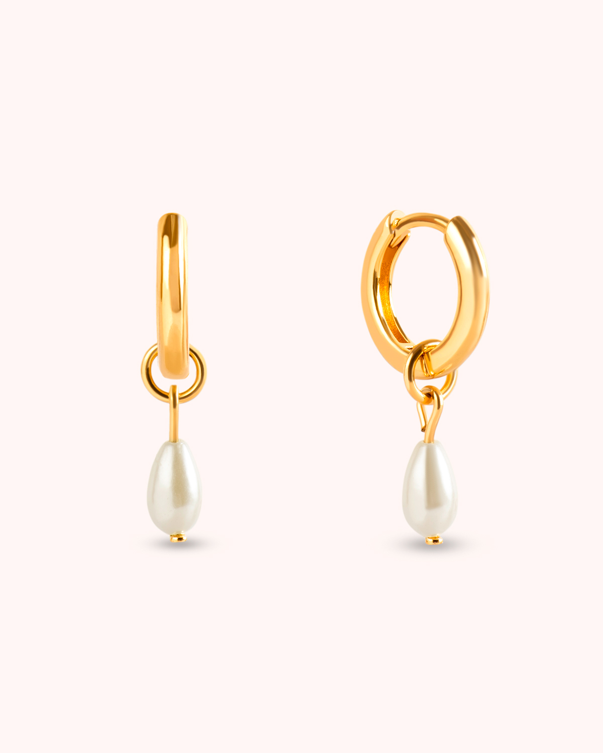 Argola Pérola Mini - Banho Ouro 18K